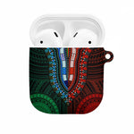 African Dashiki and Polynesian Pattern AirPods Case Half Green-Red