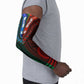 African Dashiki and Polynesian Pattern Arm Sleeves Half Green-Red