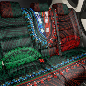 African Dashiki and Polynesian Pattern Back Car Seat Cover Half Green-Red