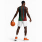 African Dashiki and Polynesian Pattern Basketball Jersey Half Green-Red LT9