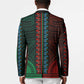 African Dashiki and Polynesian Pattern Blazer Half Green-Red
