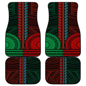 African Dashiki and Polynesian Pattern Car Mats Half Green-Red