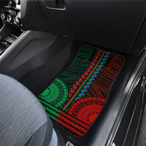 African Dashiki and Polynesian Pattern Car Mats Half Green-Red