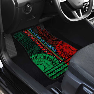 African Dashiki and Polynesian Pattern Car Mats Half Green-Red