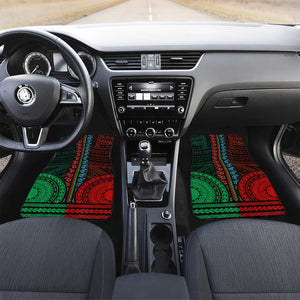 African Dashiki and Polynesian Pattern Car Mats Half Green-Red