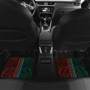 African Dashiki and Polynesian Pattern Car Mats Half Green-Red