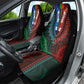 African Dashiki and Polynesian Pattern Car Seat Cover Half Green-Red
