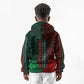 African Dashiki and Polynesian Pattern Kid Hoodie Half Green-Red