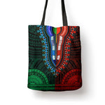 African Dashiki and Polynesian Pattern Tote Bag Half Green-Red