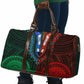 African Dashiki and Polynesian Pattern Travel Bag Half Green-Red