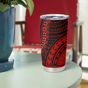 African Dashiki and Polynesian Pattern Tumbler Cup Half Green-Red