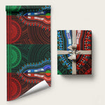 African Dashiki and Polynesian Pattern Wrapping Paper Half Green-Red - African Pride