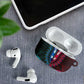 African Dashiki and Polynesian Pattern AirPods Case Half Teal-Pink