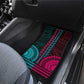 African Dashiki and Polynesian Pattern Car Mats Half Teal-Pink