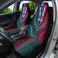 African Dashiki and Polynesian Pattern Car Seat Cover Half Teal-Pink
