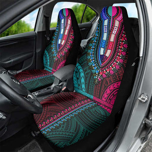 African Dashiki and Polynesian Pattern Car Seat Cover Half Teal-Pink