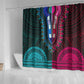 African Dashiki and Polynesian Pattern Shower Curtain Half Teal-Pink