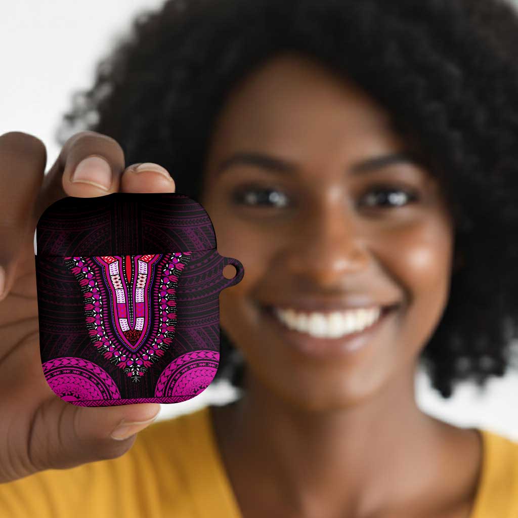 African Dashiki and Polynesian Pattern AirPods Case Pink