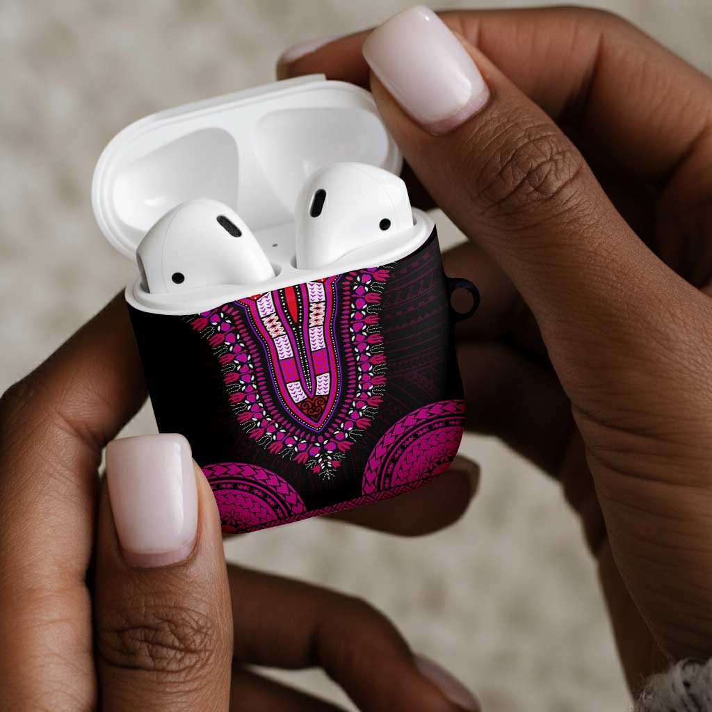 African Dashiki and Polynesian Pattern AirPods Case Pink
