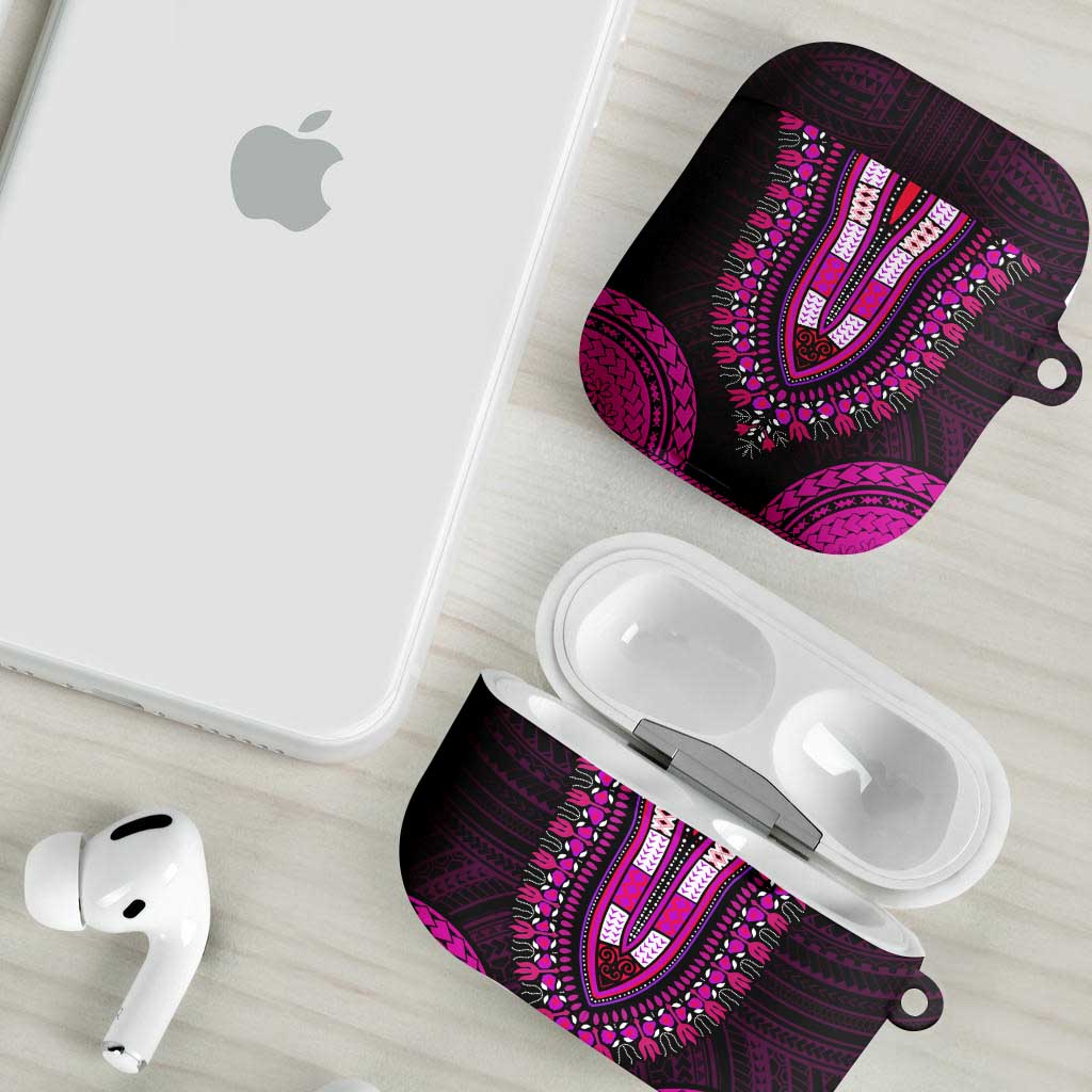 African Dashiki and Polynesian Pattern AirPods Case Pink