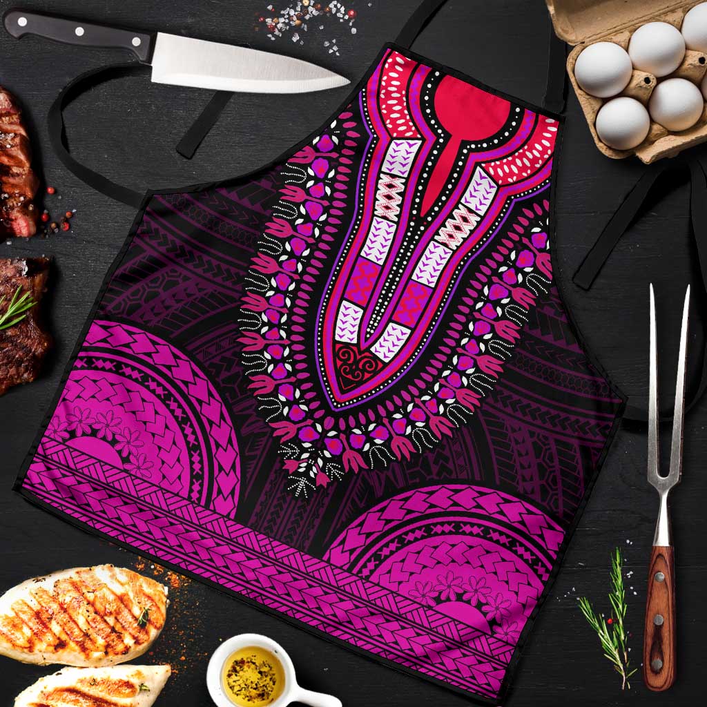 African Dashiki and Polynesian Pattern Apron Pink