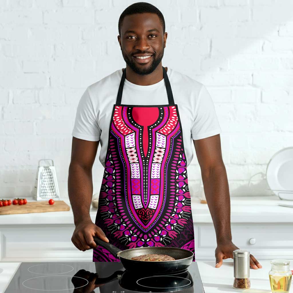 African Dashiki and Polynesian Pattern Apron Pink