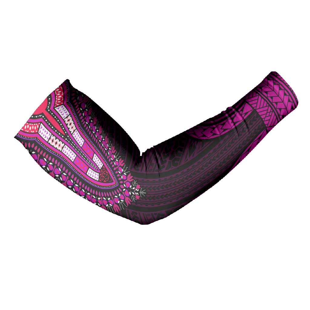 African Dashiki and Polynesian Pattern Arm Sleeves Pink