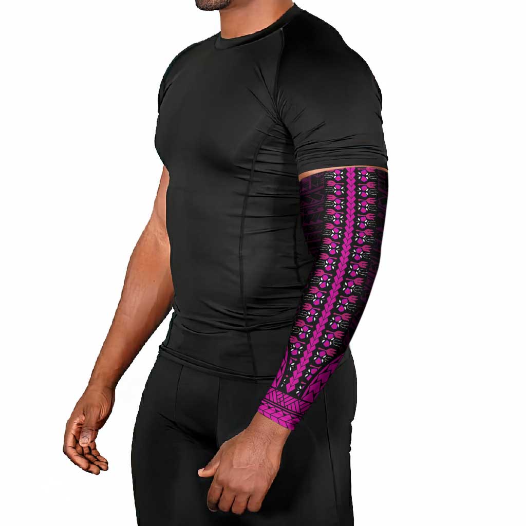 African Dashiki and Polynesian Pattern Arm Sleeves Pink