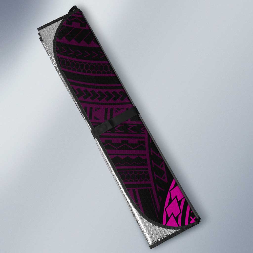 African Dashiki and Polynesian Pattern Auto Sun Shade Pink
