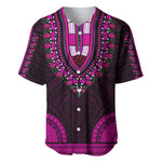 African Dashiki and Polynesian Pattern Baseball Jersey Pink