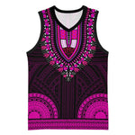 African Dashiki and Polynesian Pattern Basketball Jersey Pink LT9