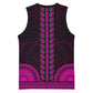 African Dashiki and Polynesian Pattern Basketball Jersey Pink LT9