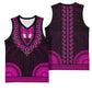 African Dashiki and Polynesian Pattern Basketball Jersey Pink LT9
