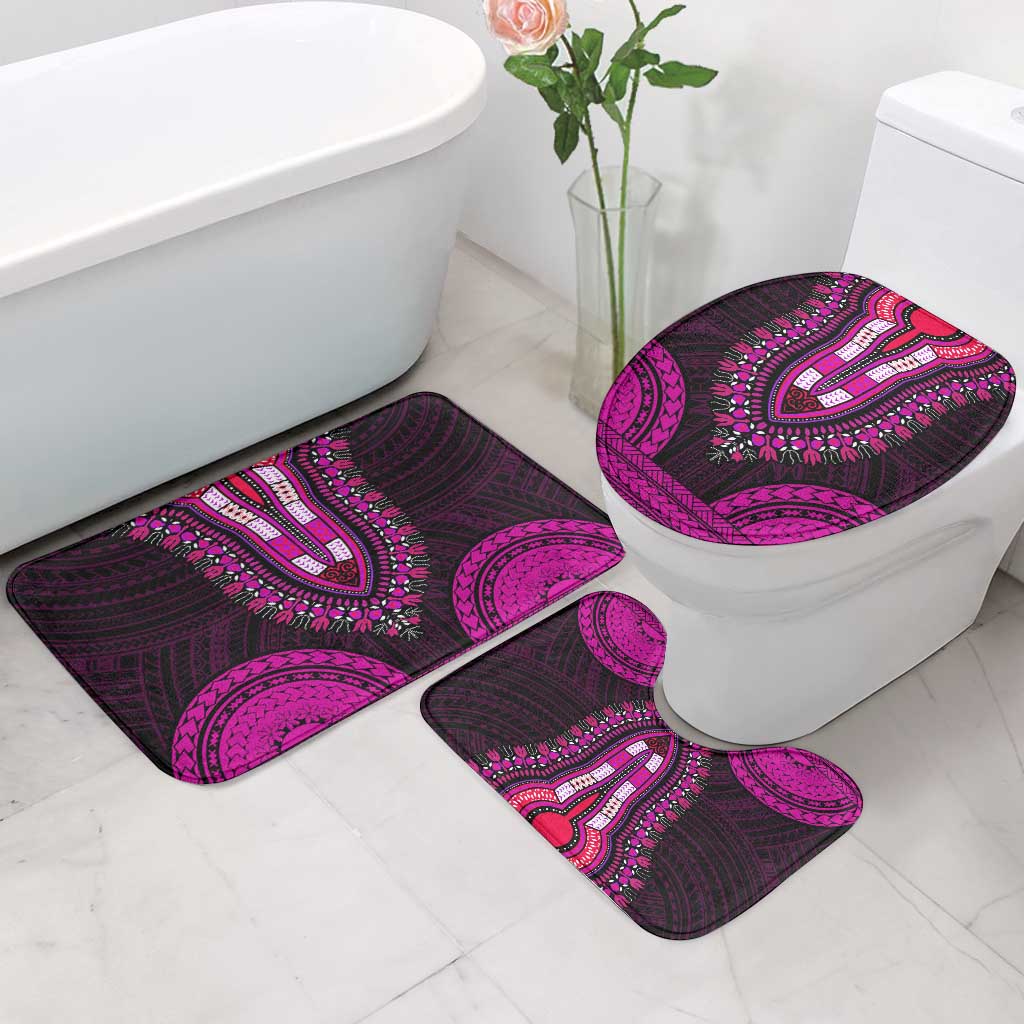 African Dashiki and Polynesian Pattern Bathroom Set Pink