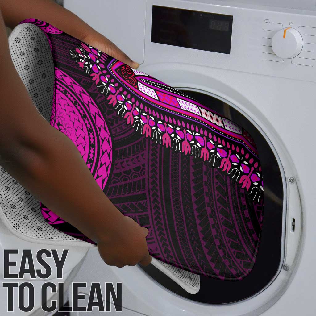 African Dashiki and Polynesian Pattern Bathroom Set Pink