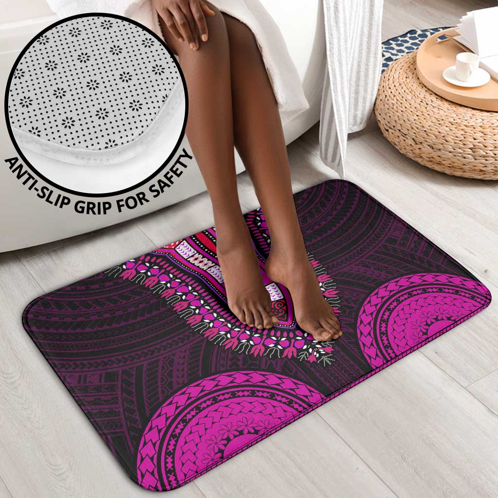 African Dashiki and Polynesian Pattern Bathroom Set Pink