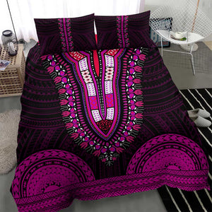 African Dashiki and Polynesian Pattern Bedding Set Pink