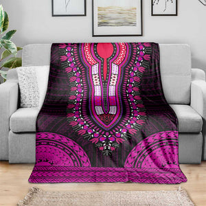 African Dashiki and Polynesian Pattern Blanket Pink