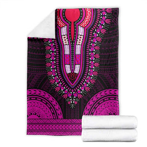 African Dashiki and Polynesian Pattern Blanket Pink