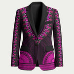 African Dashiki and Polynesian Pattern Blazer Pink