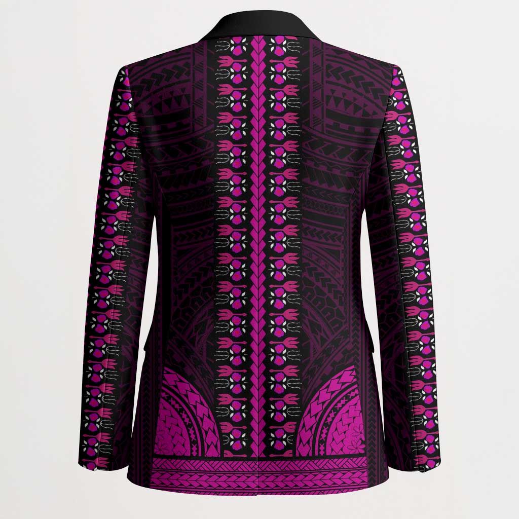 African Dashiki and Polynesian Pattern Blazer Pink