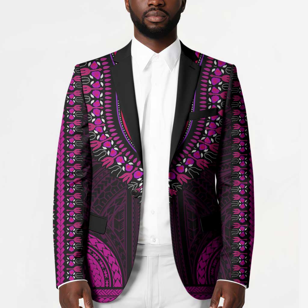 African Dashiki and Polynesian Pattern Blazer Pink