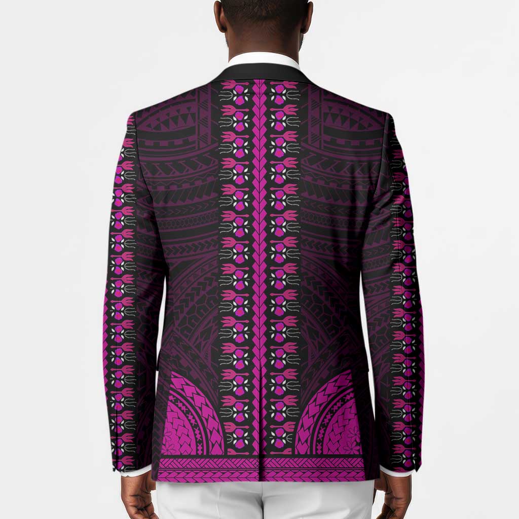 African Dashiki and Polynesian Pattern Blazer Pink
