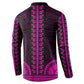 African Dashiki and Polynesian Pattern Button Sweatshirt Pink