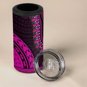 African Dashiki and Polynesian Pattern 4 in 1 Can Cooler Tumbler Pink