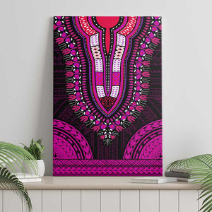 African Dashiki and Polynesian Pattern Canvas Wall Art Pink