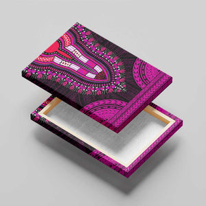 African Dashiki and Polynesian Pattern Canvas Wall Art Pink