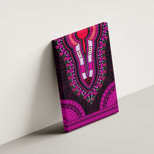 African Dashiki and Polynesian Pattern Canvas Wall Art Pink