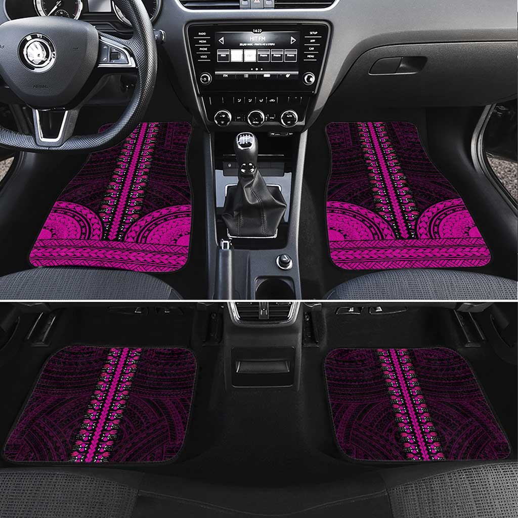 African Dashiki and Polynesian Pattern Car Mats Pink