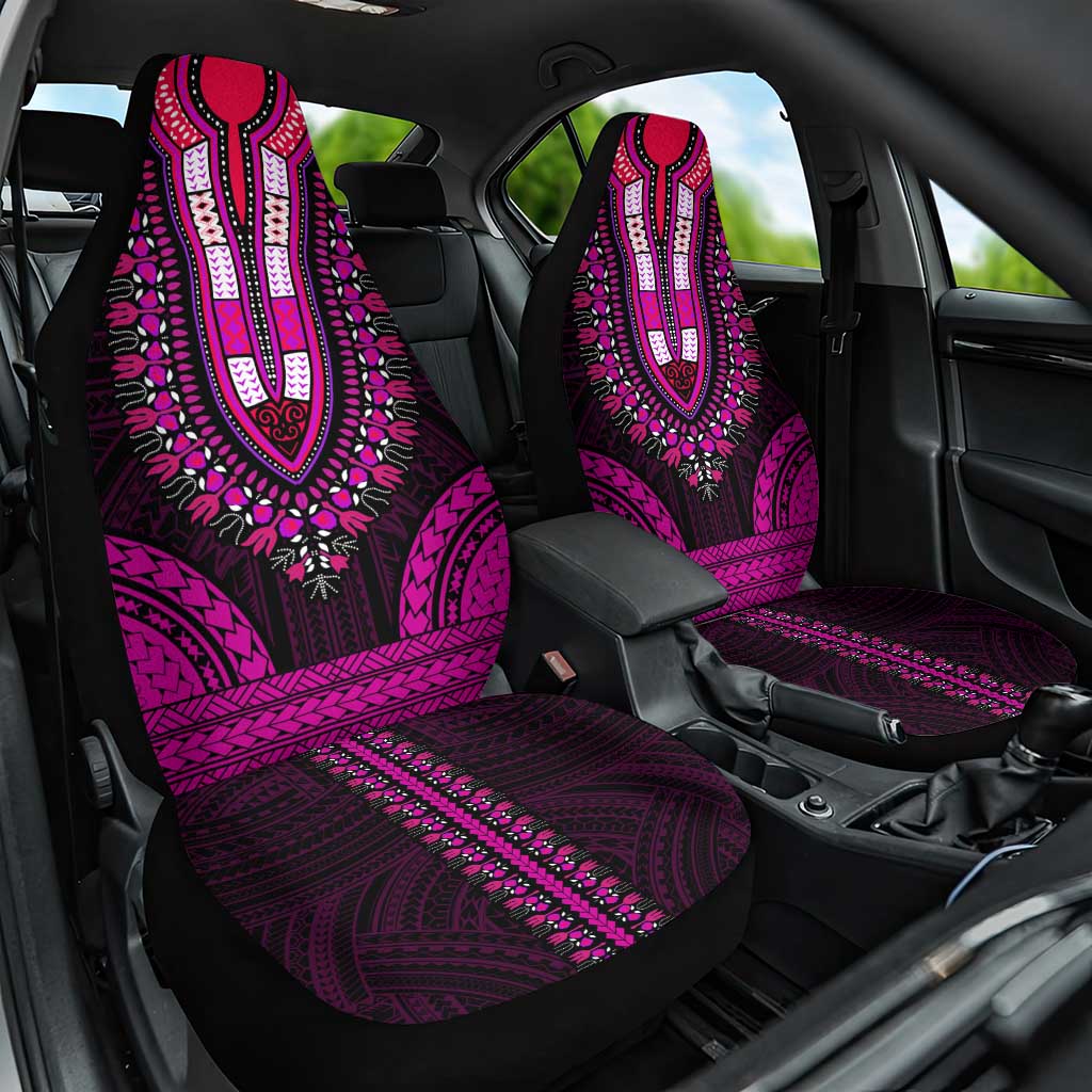 African Dashiki and Polynesian Pattern Car Seat Cover Pink